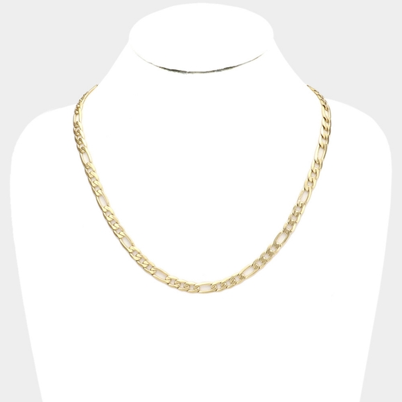 iFashionBox Other - Gold Chain Link Necklace Casual Figaro Stainless Steel Mens Womens Unisex Style